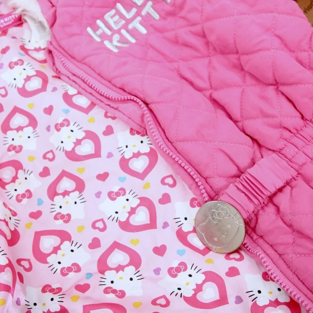 Hello Kitty by Sanrio Girls Quilted Fur Hooded Jacket‎